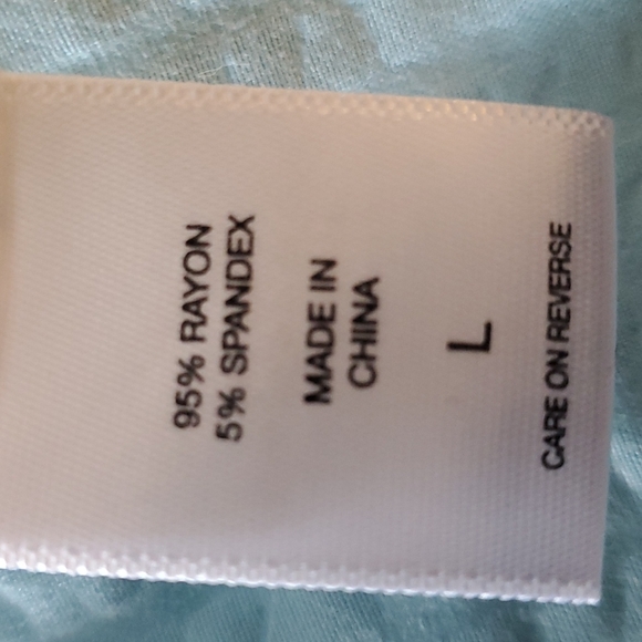 New York & Company Gray/White Striped Top size Large - Picture 4 of 5